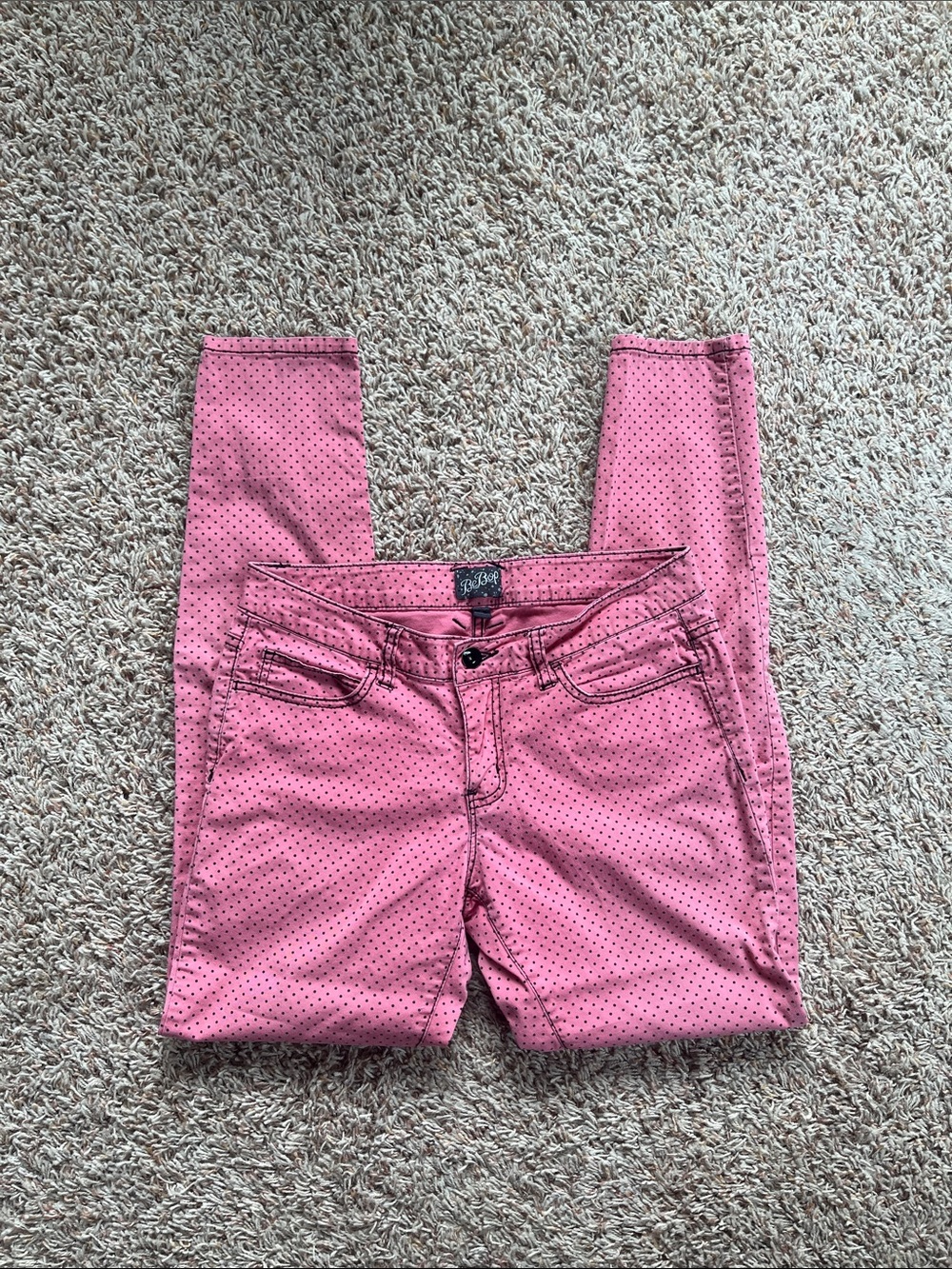 Vintage y2k BeBop Coral Polka Dot Women’s Skinny Jeans